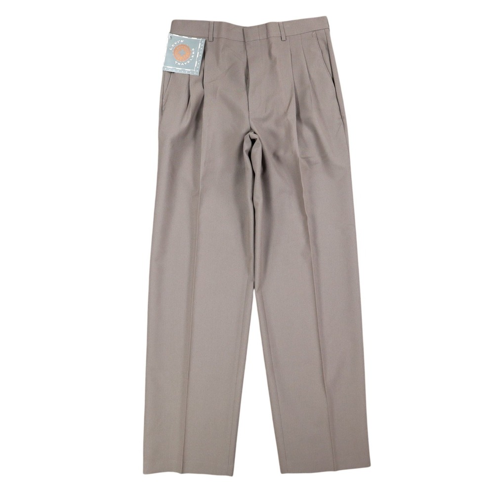 Levi's Action Slacks Pants Mens 34x29 Vintage 80s Deadstock Pleated Taupe Brown